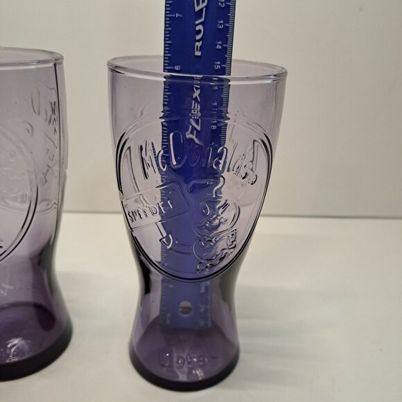 McDonalds Limited Edition 1955 Coca-Cola Purple Glasses Set of 2 6" Tall Coke - Picture 5 of 5